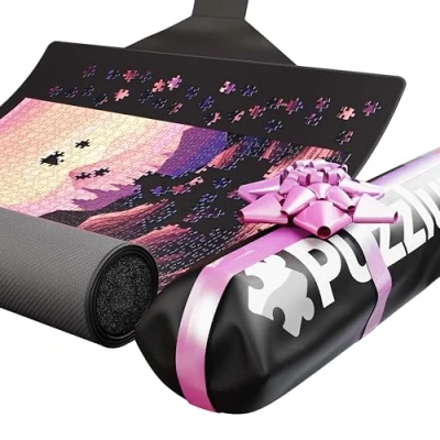 Imagen de Tapete para Puzzles Puzzlup hasta 1500 Piezas 66 x 120 cm Alfombra Rollo Premium de 500, 1000 y Enrollable en Segundos con Envoltura Regalo Ecológica