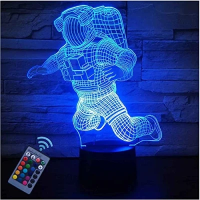 Imagen de HPBN8 Ltd Ilusión 3D Astronauta Lámpara luz Nocturna Led 7/16 Colores Control Remoto USB Power Juguetes Decoración Navidad Cumpleaños Regalo