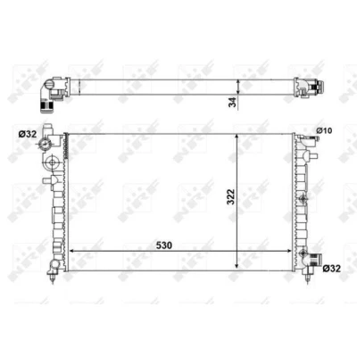 Imagen de NRF Economy Class 509502A Radiador, refrigeración del motor Aluminio 530 322 34 Aletas unidas mecánicamente CITROËN: Saxo Hatchback