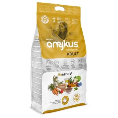 Imagen de Amykus Adult 3 kg Pienso para Perros Adultos de Todas Las Razas Comida 100% Completa y Equilibrada Altamente Nutricional con Pollo Arroz