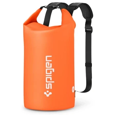 Imagen de Spigen Aqua Shield Bolsa Impermeable, 30L Dry Bag, Seca, Mochila con Correas Acolchadas Ajustables para Playa, Piscina, Pesca, Natación, Camping, Canoa, Senderismo, Kayak Naranja Atardecer