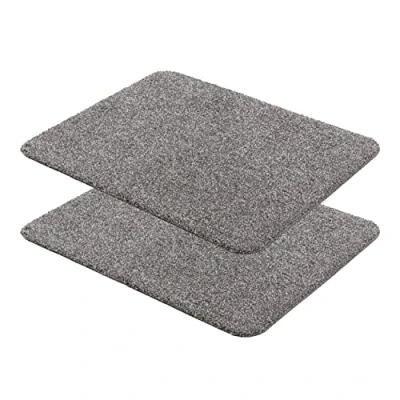 Imagen de ASTRA Felpudo Lavable Set de 2 40x60 cm Gris 100% algodón Entra SAUGSTARK Antideslizante Easy Care
