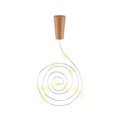 Imagen de goobay 49855 Guirnalda de luces para botellas,10 ledes, funciona con pilas en corcho y temporizador, 1 m