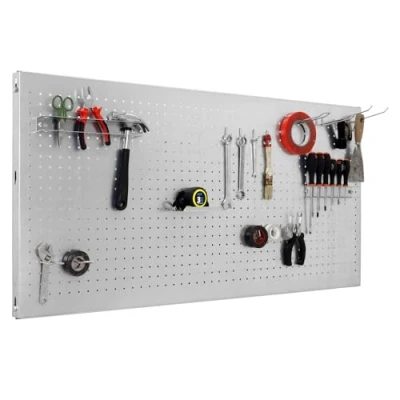 Imagen de Simon Rack Panel Herramientas Pared, Organizador Herramientas, Incluye 14 Ganchos y 3 Soportes, 1200x600 mm, Galvanizado Simonwork