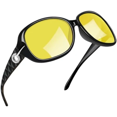 Imagen de Joopin Gafas de Conducción Nocturna para Mujer Sol Profesionales Visión Protección 100% UV400 Vista Negras