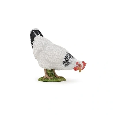 Imagen de Papo picoteando Animals, craquelure, Color Figura de gallina Blanca Picante, la Vida en Granja, Multicolor, 6,5 x 2,5 4,9 cm (51160)