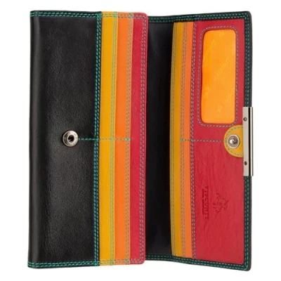 Imagen de Visconti RIO 11 Cartera grande de piel suave para mujer, Black/Rhuba,