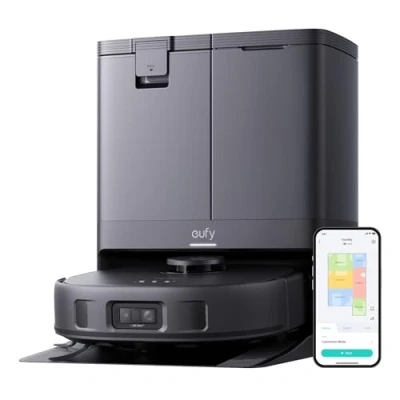 Imagen de eufy X10 Pro Omni Robot Aspirador con Base Autovaciado y Mopas Giratorias, 8.000 Pa, Mopa Doble Elevación Automática de 12 mm, Detección Alfombras, Antiobstáculos AI, Limpieza