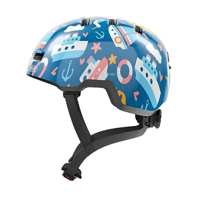 Imagen de ABUS casco infantil Skurb Kid de bicicleta robusto en look skater con espacio para una coleta y variedad diseños niñas niños azul, talla M