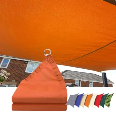 Imagen de Toldo Vela de Sombra Impermeable,Toldos Rectangular 1x13m,Toldos Exterior Terraza Protección UV 95%,para Jardin, Balcón, Patio.(Naranja)