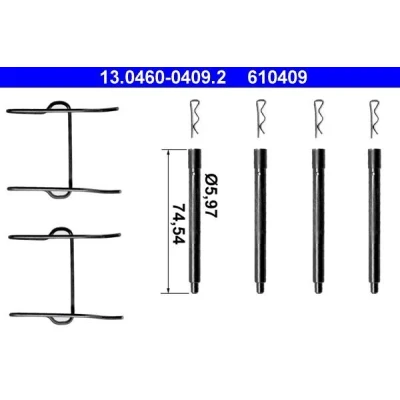 Imagen de ATE 13.0460 0409.2 Kit de accesorios, pastillas frenos PEUGEOT: 406 Coupé, 607 Berlina, Berlina