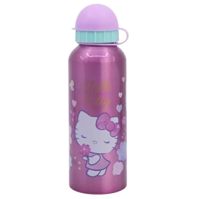 Imagen de Botella de agua infantil reutilizable aluminio 530 ml Hello Kitty
