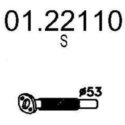 Imagen de MTS 01.22110 Tubo de escape 360mm delante para silenciador intermedio FIAT: Stilo Hatchback