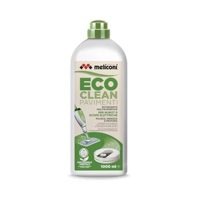 Imagen de Meliconi Eco Clean Limpiador de Suelos para Fregonas Eléctricas y Robots Fregasuelos, Multisuperficie, 1 L, Made in Italy