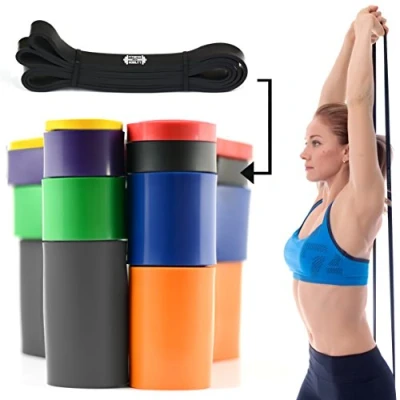 Imagen de CKB LTD® Fitness 35 70lb Resistance Band 2.1 cm Negro Banda Sola Bandas de Resistencia Pull Up Ejercicio la Aptitud del Entrenamiento