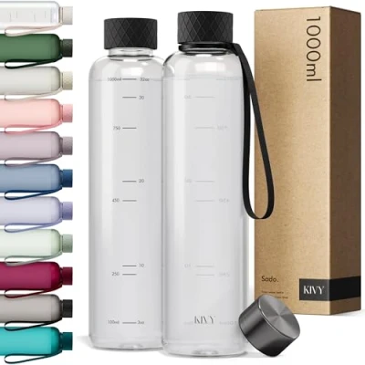 Imagen de KIVY Botella Tritan (2ª generación) (negro transparente, 1000 ml)