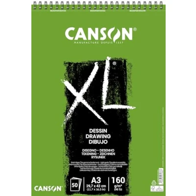 Imagen de Bloc dibujo canson xl dessin din a3 liso microperforado espiral 29,7x42 cm 50 hojas 160 gr