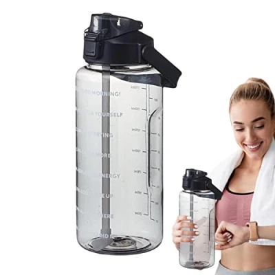 Imagen de Ditanpu Agua Tiempo, Botella con Pajita, Marca Deportiva Motivacional, Gimnasio Prueba Fugas Tiempos para Beber