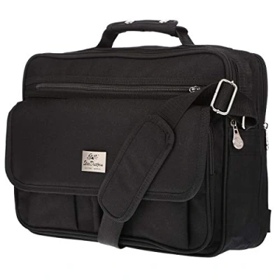 Imagen de Christian Wippermann Bolso bandolera XL para hombre y mujer, de trabajo DIN A4, Negro , large,
