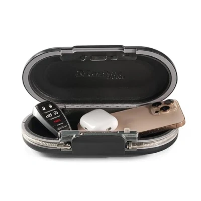 Imagen de Master Lock 5900D Establece tu Propia combinación de Caja Fuerte portátil, Gris, 9 17/32 in. Wide