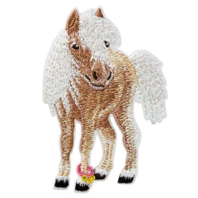 Imagen de Mono Quick 14618 Parche para planchar, diseño de caballo pony, color blanco y marrón