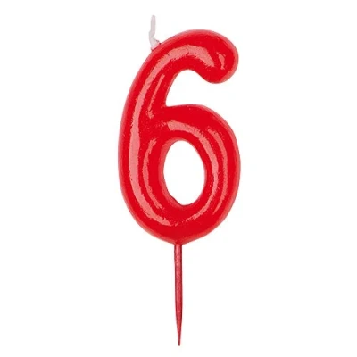 Imagen de Dekora vela de cumpleaños numero 6.