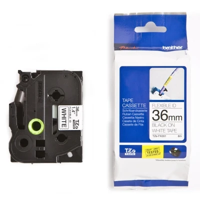 Imagen de Brother TZEFX261 Cinta flexible, color negro y blanco