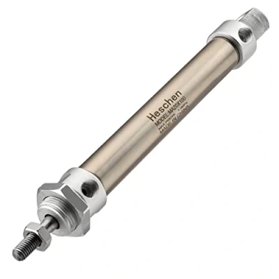 Imagen de Heschen Mini cilindro neumático de acero inoxidable MA 20 x 100 mm diámetro carrera barra individual doble acción