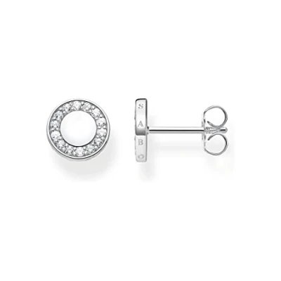 Imagen de Thomas Sabo Pendientes para mujer con círculo en color Plata de ley 925 circonitas, tamaño: 8,5 x mm, H2061 051 14, 8,5x8,5 ley, Circonia cúbica 1