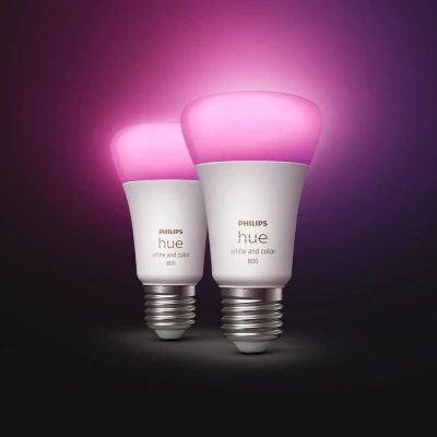 Imagen de Philips Hue Pack de 2 Bombillas Inteligentes LED E27, con Bluetooth, Luz Blanca y Color, Compatible Alexa Google Home
