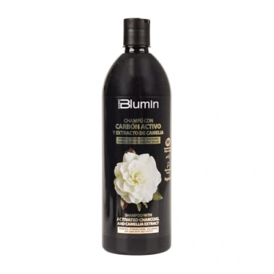 Imagen de Blumin Champú con Carbón Activo y Extracto de Camelia ideal para cabellos secos raíz grasa, 1000 ml