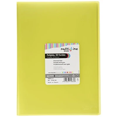 Imagen de Grafoplás 01461760－Carpeta de fundas Multiline, 50 fundas, tamaño folio, color amarillo