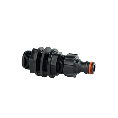 Imagen de GASMIS Pasamuros con Conector de Grifo, Rebosadero 3/4&quot; Macho 26.4 mm, Tanque Agua Tuerca y Junta, 1 Unidad