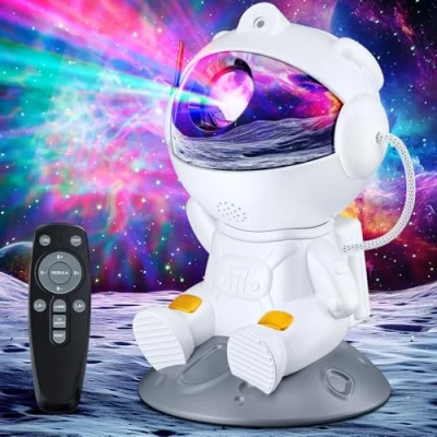 Imagen de TOCVEOE Astronauta Proyector Galaxy Estrellas, Luz Nocturna Infantil con Nebulosa, 8 Modos, Rotación 360 y Mando Distancia Estrellas Techo, Regalo Para Niños Adultos