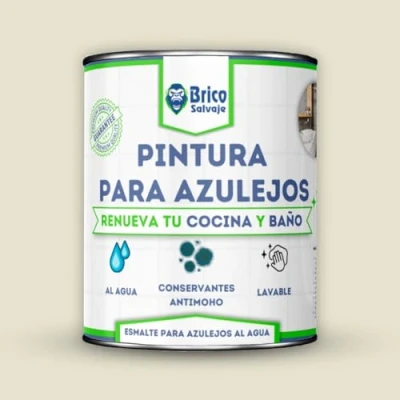 Imagen de BRICOSALVAJE Pintura para Azulejos Cocina y Baño al Agua SATINADO Sin Imprimación Lavable Gran dureza (Nácar, 4 Litros)