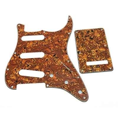 Imagen de KAISH Golpeador de 11 agujeros estilo ST/Strat SSS con placa trasera ST cubierta trémolo Trem para Estados Unidos/México Stratocaster/Strat Tiger Stripe