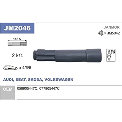 Imagen de JANMOR JM2046 Conector, bobina de encendido AUDI: A3 Hatchback, A8 D2, A4 B5 Berlina, VOLKSWAGEN: Golf 4