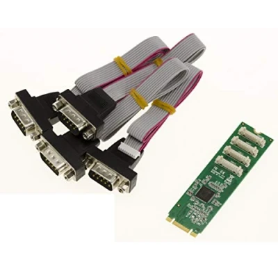Imagen de KALEA INFORMATIQUE Tarjeta controladora M.2 (M2 NGFF) PCIe M o B+M Key Tipo 4 Puertos COM RS232 DB9 UART con chipset ASIX AX99100
