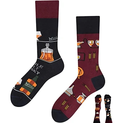 Imagen de TODO calcetines divertidos para hombres y mujeres, novedosos hombre, regalo de Navidad, divertidos, producción la UE, whisky, M