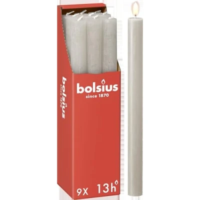 Imagen de Bolsius Dinner Candle Rustic Sandy Grey 27 cm 9 Pieces
