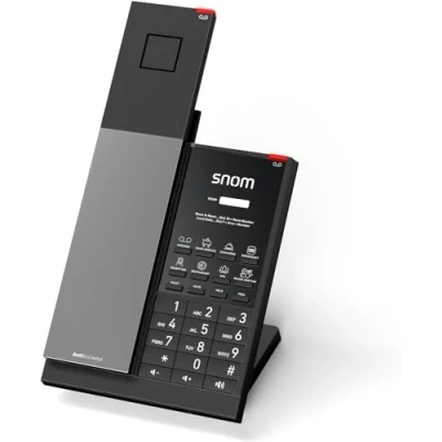 Imagen de Snom HD351W TeléFono Fijo Inalámbrico para Hotelería Conexión WiFi Y Dect, Indicador Led De Llamadas, hasta 5 Auriculares, Carcasa Resistente Casa