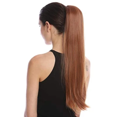 Imagen de WIG ME UP YZF 1094S 30 Extensión de pelo coleta peineta y banda 63 cm largo liso color castaño cobrizo