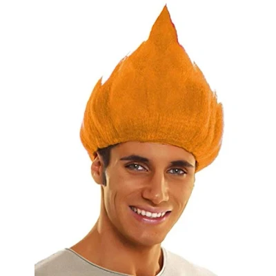 Imagen de My Other Me 203824 Peluca troll, ajedrez, color naranja, Talla única (Viving Costumes 203824)