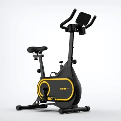 Imagen de Keboo Bicicleta Ciclo Indoor Fitness Serie 300 Sistema Correa, Inercia 6 kg y 8 Niveles Pedales Antideslizantes Posavasos Ruedas