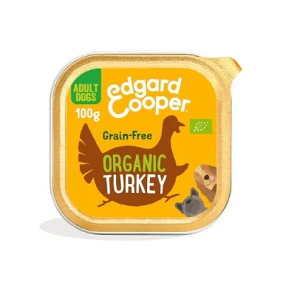 Imagen de Edgard &amp; Cooper Comida Húmeda para Perros Adultos Paté Bio Sin Cereales Tarrinas 100g x 17 Pavo Biologico, Alimentación Sana Sabrosa y Equilibrada, Carne Fresca
