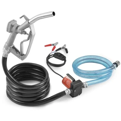 Imagen de VEVOR Bomba Eléctrica de Transferencia Combustible Engranajes 12V CC 5 GPM 19L/min 1/7HP Boquilla Apagado Automático, Manguera Salida Larga 4m, para Mezclar Gasolina, Diesel