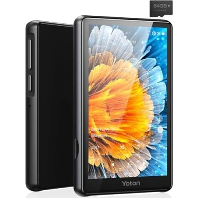 Imagen de YOTON Reproductor MP3 Bluetooth 5.2 de 80 GB, Infantil con Pantalla Táctil 4&quot;, Sonido HiFi, Reproducción Vídeo HD 1080p, Radio, Grabadora, Libro Electrónico, Contiene Auriculares