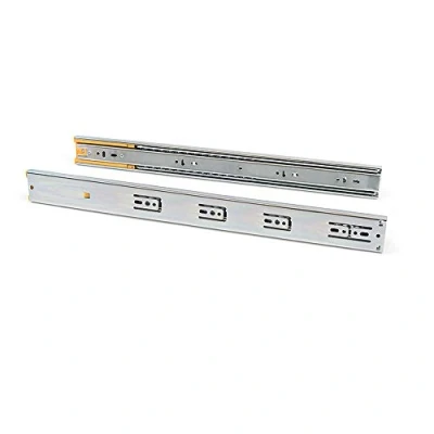 Imagen de Emuca guías laterales para cajones con rodamiento de bolas 45 mm x 650 mm, pack 1 juego extracción total cierre suave