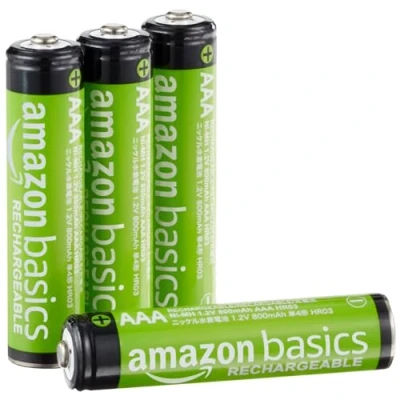 Imagen de Amazon Basics Pilas AAA recargables, precargadas, NiMh, paquete de 4 (el aspecto puede variar)