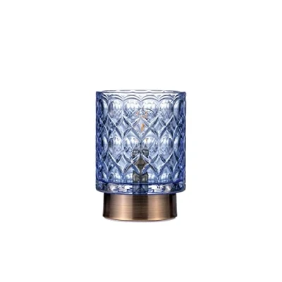 Imagen de Pauleen 48242 Chic Glamour Lámpara de Mesa Móvil Cristal Temporizador 6H Batería Sin Cable Azul/Latón